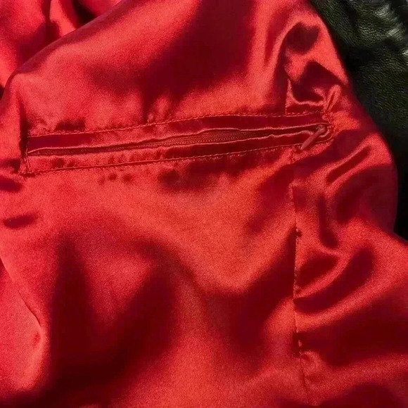 Route Marcopolo Red and Black Soft Italian Lambskin Leather Jacket Womens Sz XL - Picture 4 of 11